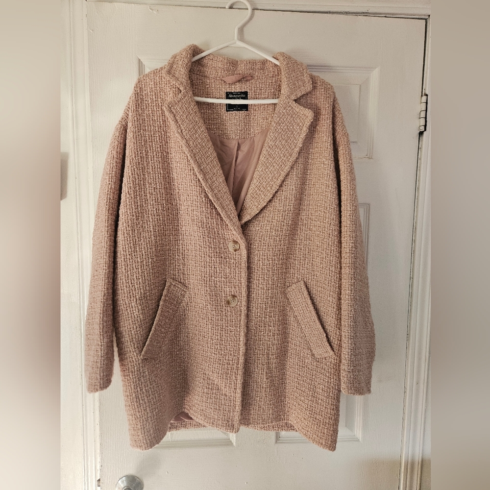 Abercrombie & Fitch A&F Pink Wool Coat